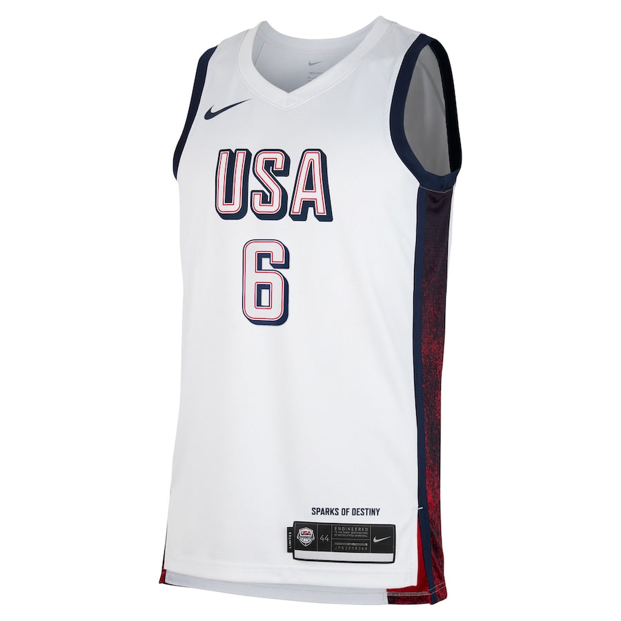 USA Basketball White Team Jersey 2024