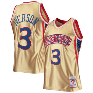 Philadelphia 76ers Allen Iverson Gold 75th Anniversary 00/01